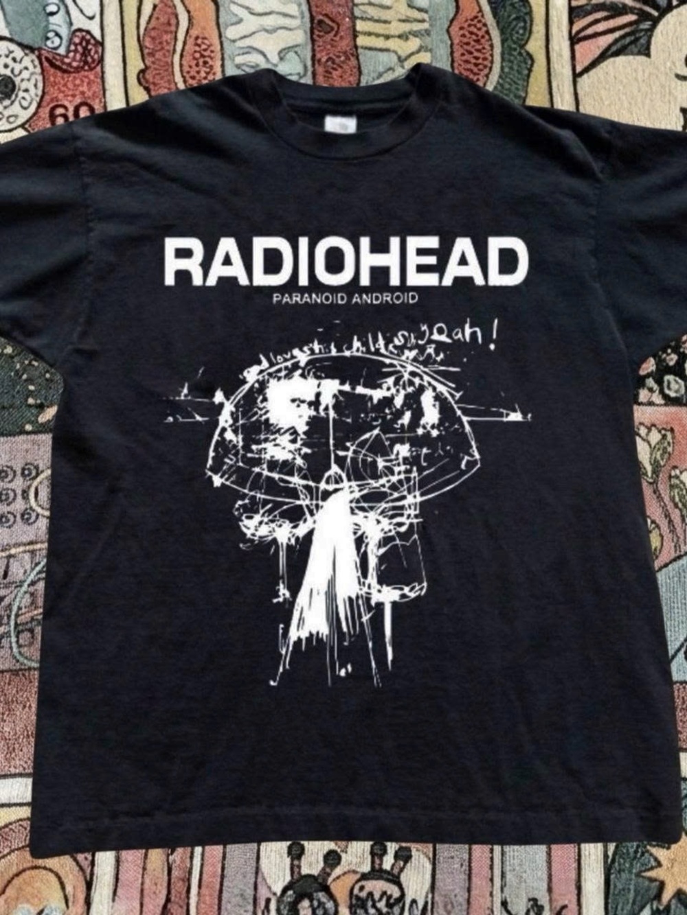 Gildan Black Radiohead Paranoid Android Graphic Tee